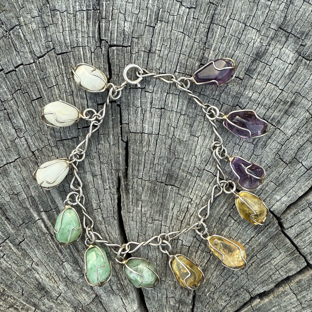 Sterling Silver Multi-Gemstone Bracelet